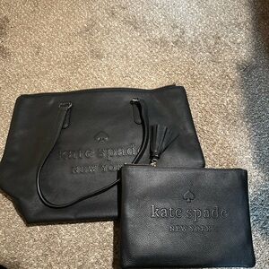 Kate Spade Black Tote and Pouch Set